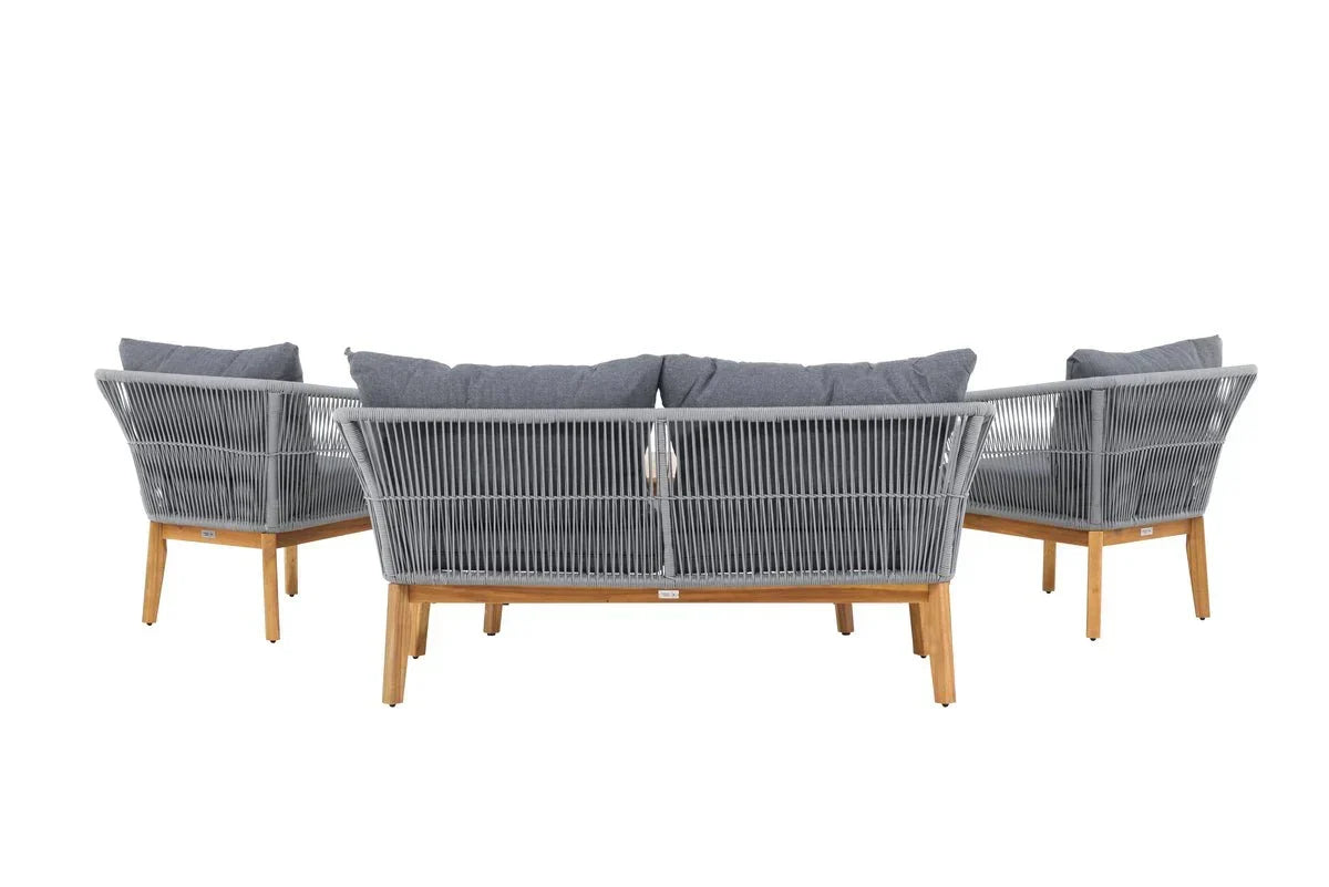 Garten Lounge Set Sorena – 4 teiliges Set in Grau