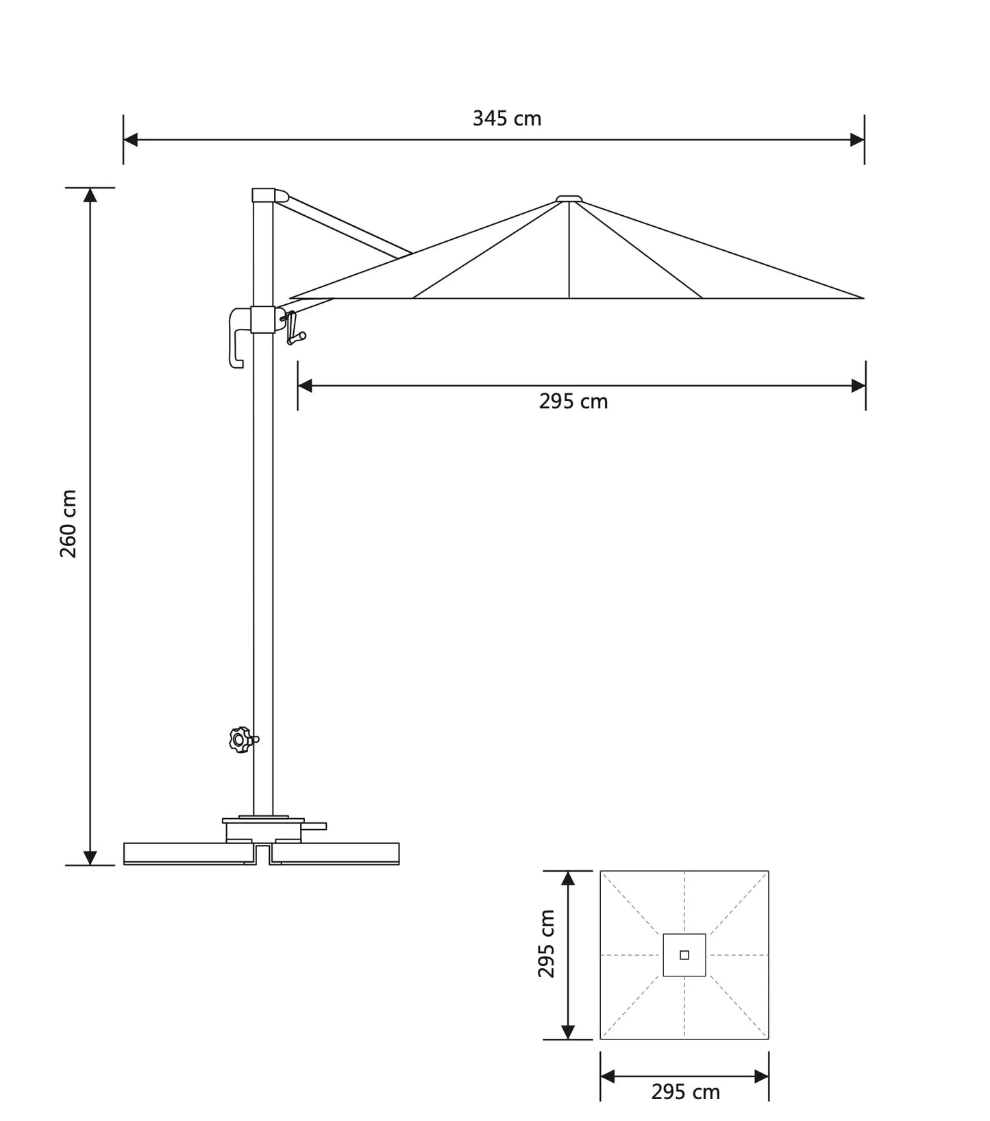 Sonnenschirm Arezzo Pro – 360° Schatten in stilvollem Design