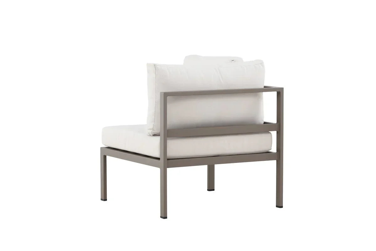 Gartenbank Eckmodul Borelio - Aus Aluminium in den Farben Khaki und Beige