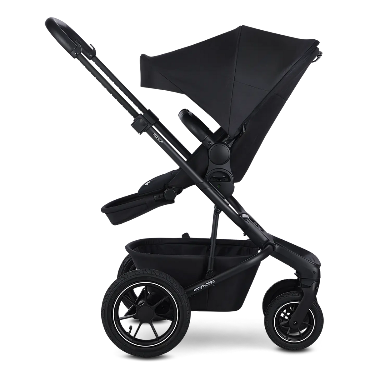B-Ware Easywalker Harvey⁵ Air Kinderwagen Buggy Midnight Black Kombikinderwagen Verdeck