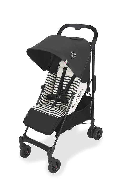 Passeggino compatto e leggero Maclaren Quest Arc, dalla nascita fino a 25 kg, capottina estensibile impermeabile UPF 50+, maniglia singola, seduta reclinabile, sospensioni su tutte le ruote, parapioggia incluso
