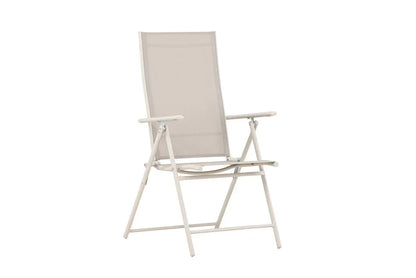 2er Set Gartenstuhl Miro - klappbarer Stuhl in Beige oder Schwarz aus Stahl und Textilene