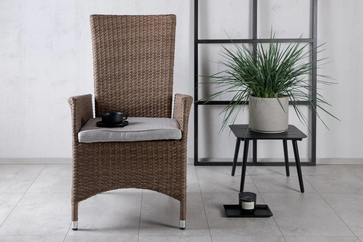 2er Set - Venezia Gartenstuhl in Rattanoptik in Schwarz, Weiß oder Naturoptik