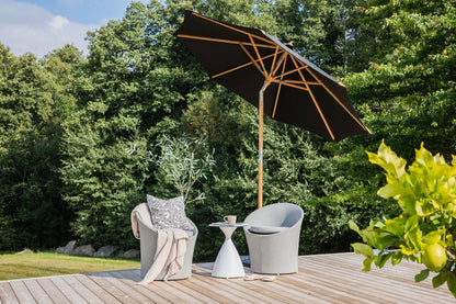 Garten Sonnenschirm Boho – Ø270 cm in wahlweise Schwarz oder Grau