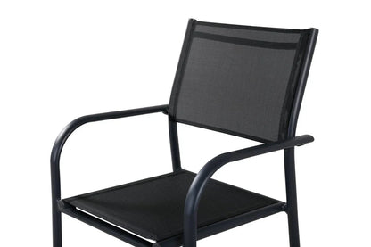 2er Set Gartenstuhl Ira - elegante schwarze Optik aus Aluminium