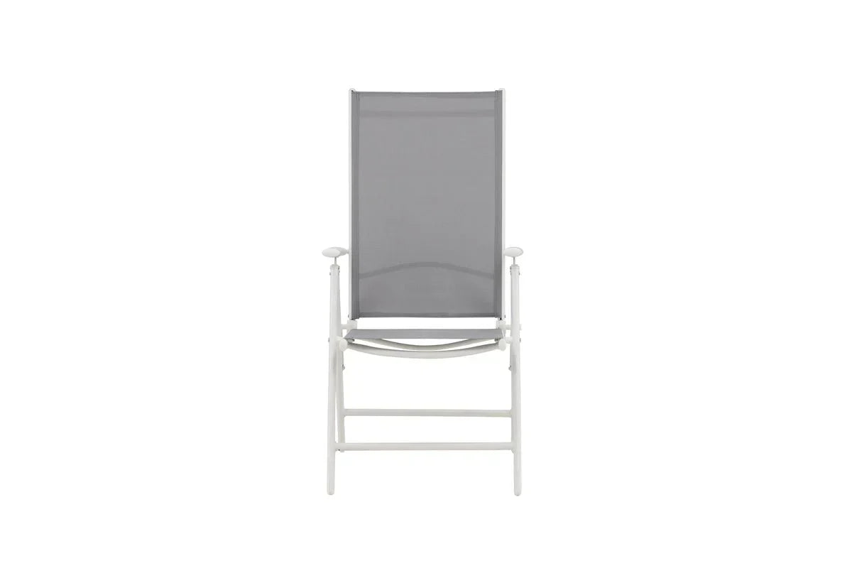 2er Set Gartenstuhl Awa - weißes Gestell aus Aluminium, Sitzfläche aus Textilene, verstellbare Rückenlehne