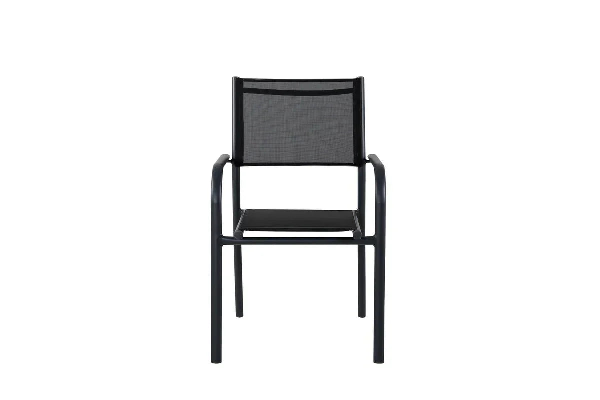 2er Set - Gartenstuhl Ronda aus Textilene und Aluminiumgestell in Schwarz