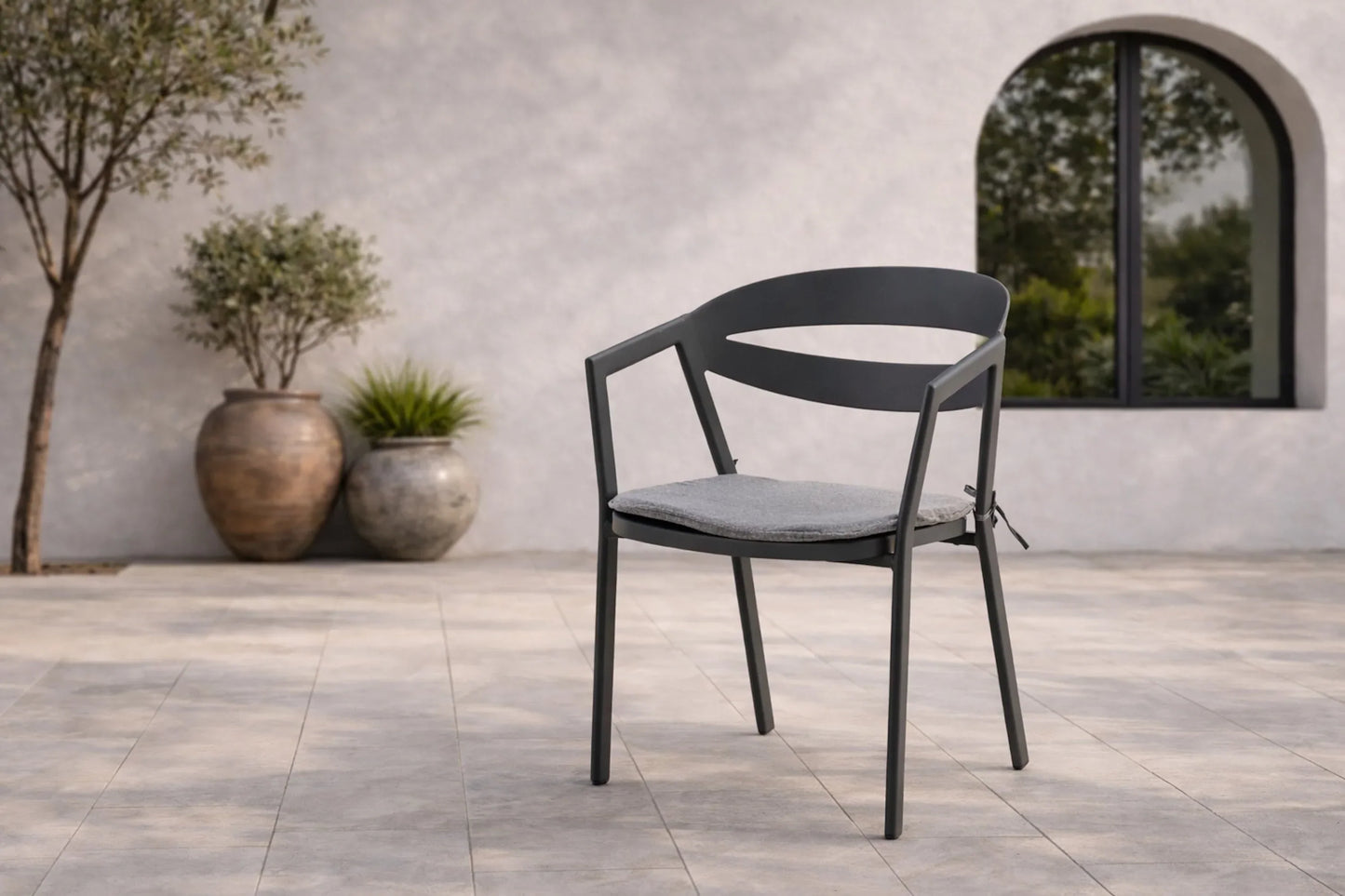 Gartenstuhl Sylt - aus Aluminium in Schwarz