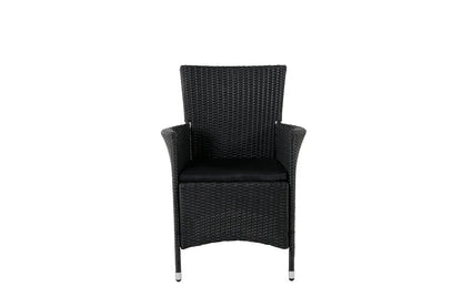 2er Set - Gartenstuhl Caro aus Rattan in Schwarz