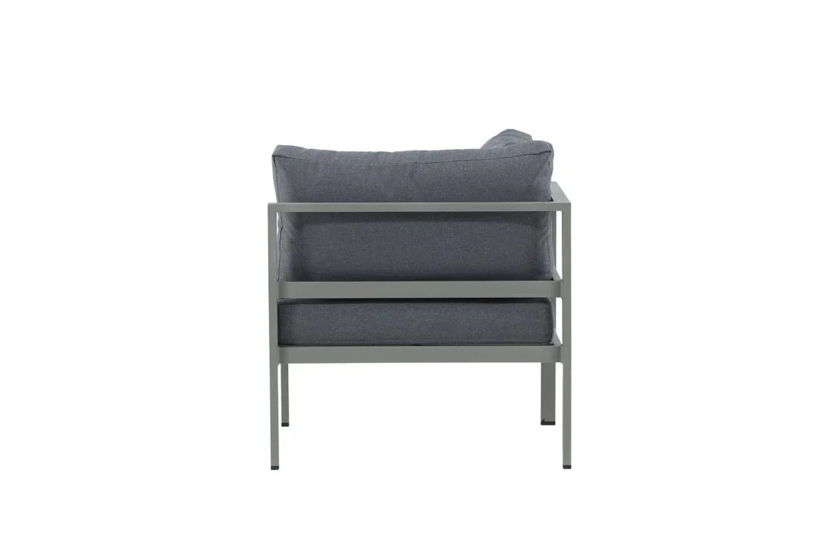 Gartenbank Eckmodul Borelio - Aus Aluminium in den Farben Khaki und Beige