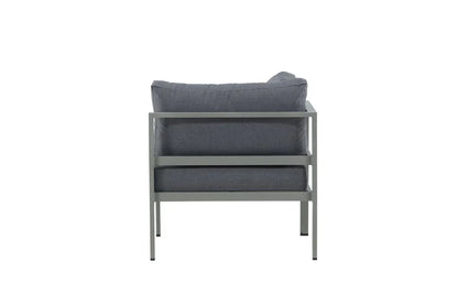 Gartenbank Eckmodul Borelio - Aus Aluminium in den Farben Khaki und Beige