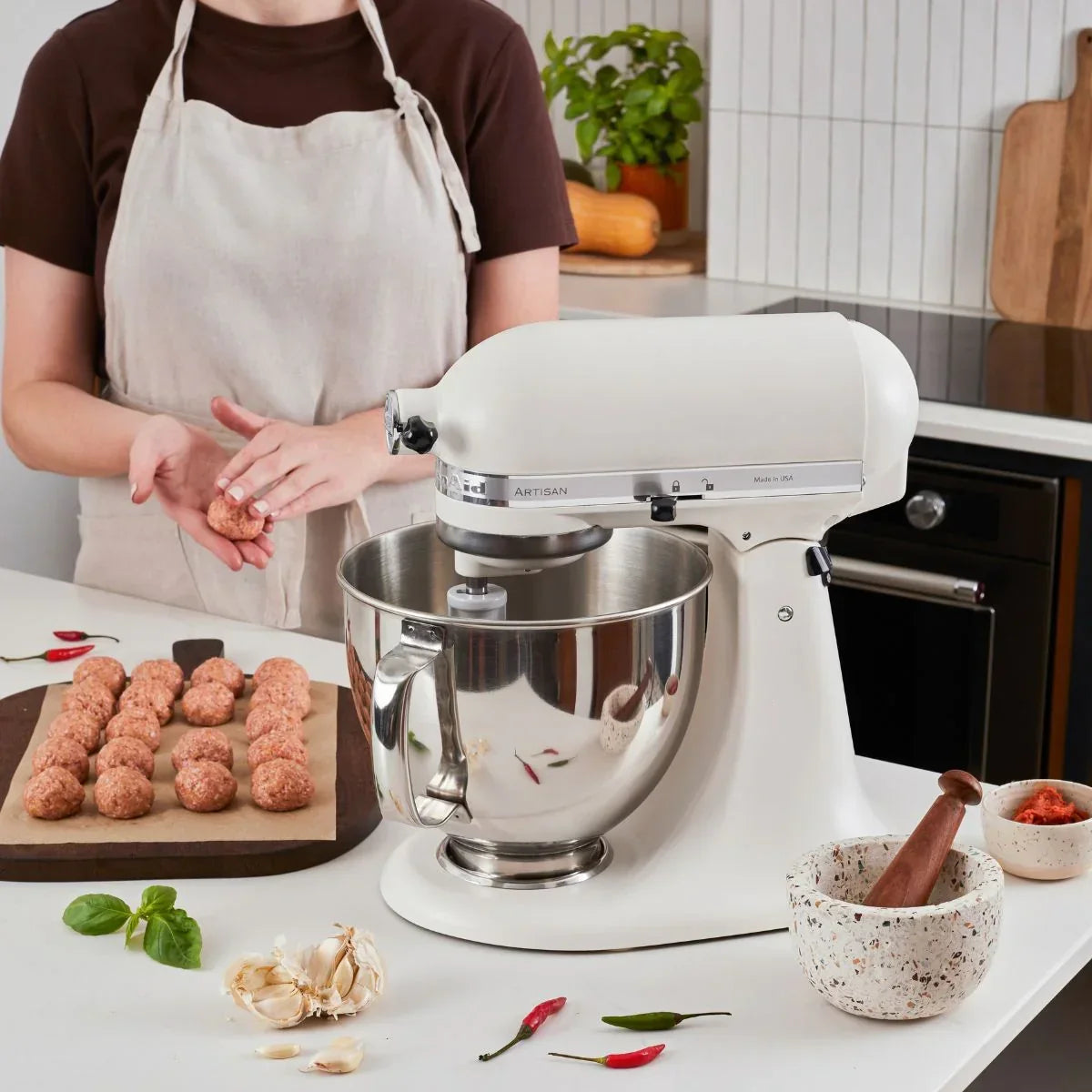 KitchenAid 4,8 L 5KSM175 Artisan Küchenmaschine Glasset mit Glasschüssel