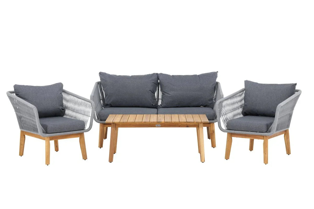 Garten Lounge Set Sorena – 4 teiliges Set in Grau