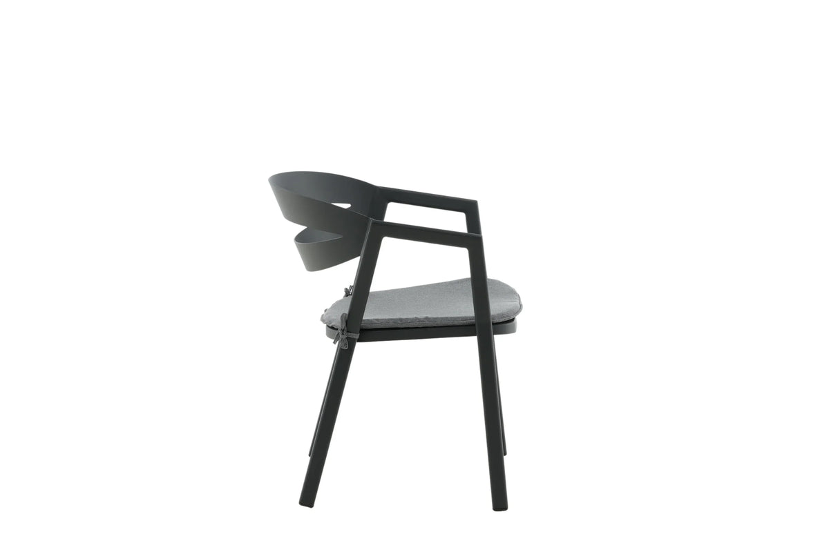 Gartenstuhl Sylt - aus Aluminium in Schwarz