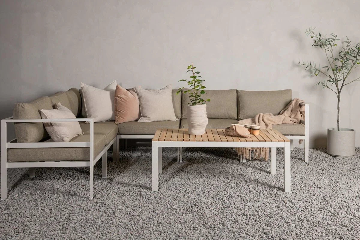 Gartenbank Modul Borelio - In beigem oder braunem Aluminium