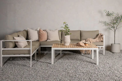 Gartenbank Modul Borelio - In beigem oder braunem Aluminium
