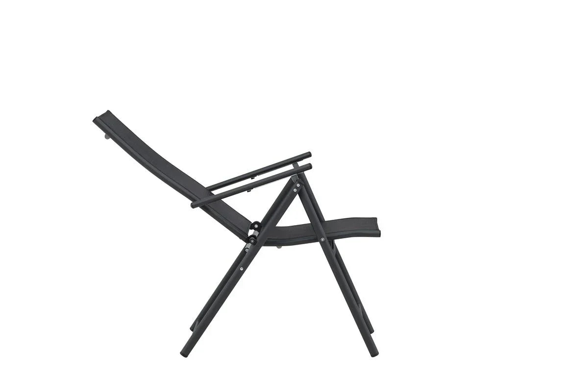 2er Set Gartenstuhl Miro - klappbarer Stuhl in Beige oder Schwarz aus Stahl und Textilene
