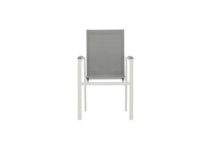2er Set Gartenstuhl Ina - ein weiß-grauer Stuhl aus Aluminium und Textilene