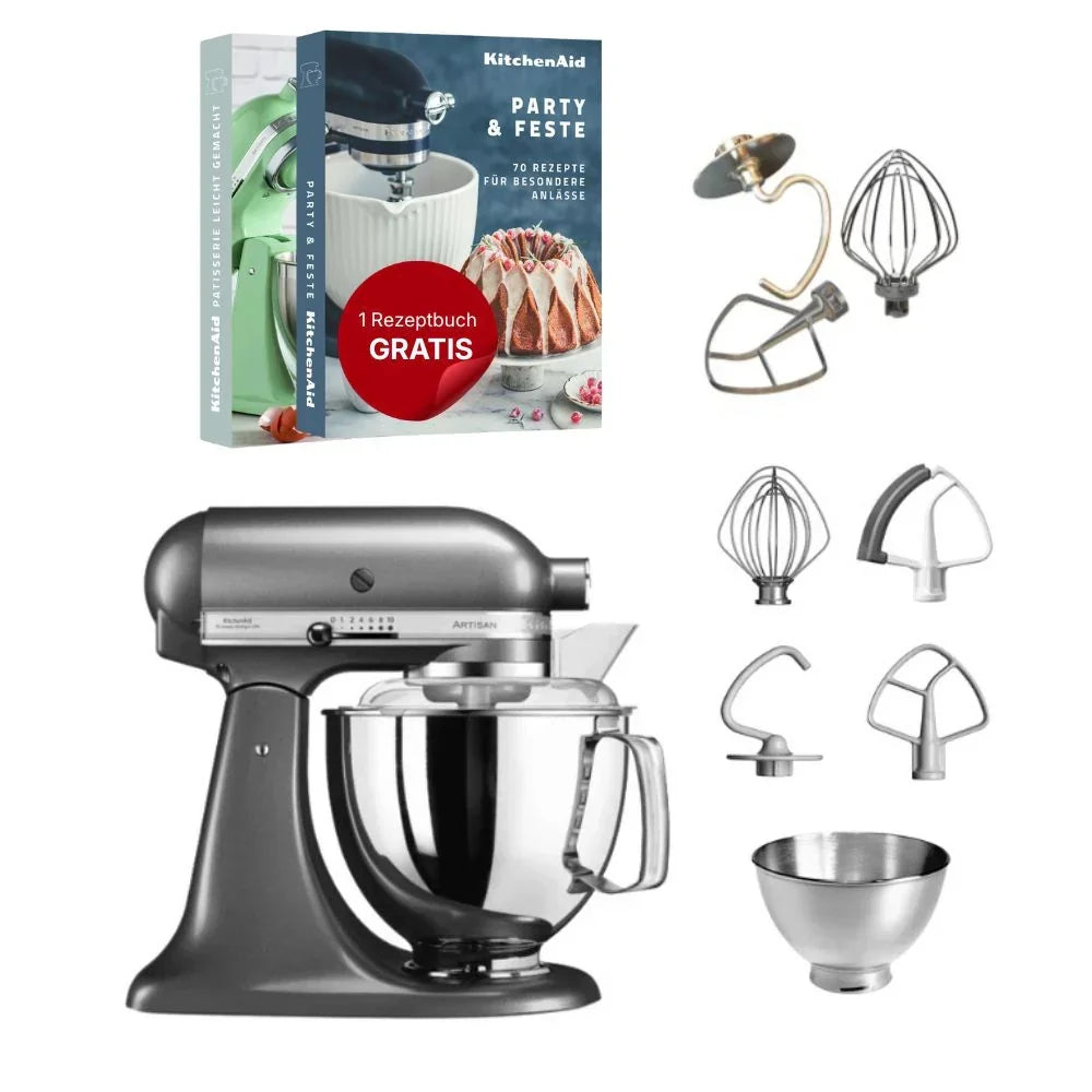 KitchenAid 4,8 L 5KSM175 Artisan Küchenmaschine Tschimmlover mit Tschimmhook Rührelementen