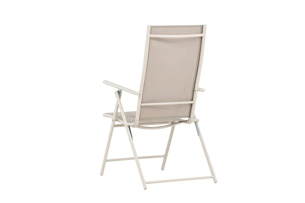 2er Set Gartenstuhl Miro - klappbarer Stuhl in Beige oder Schwarz aus Stahl und Textilene