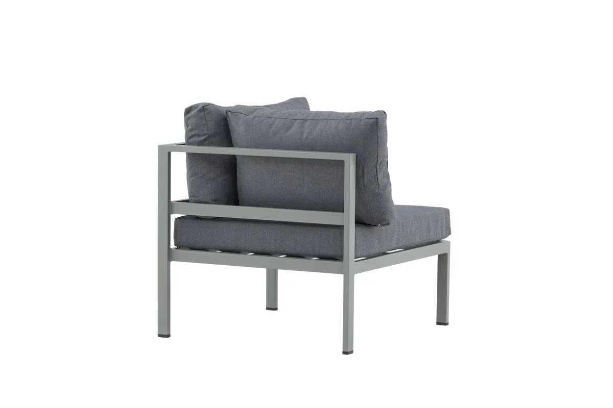 Gartenbank Eckmodul Borelio - Aus Aluminium in den Farben Khaki und Beige