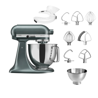 KitchenAid 4,8 L 5KSM175 Artisan Küchenmaschine Steellover mit Edelstahl-Werkzeugen