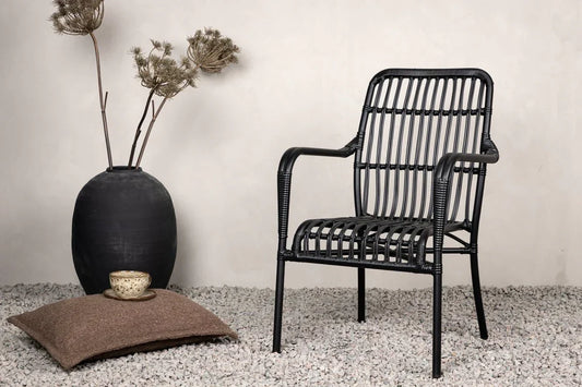 Sedia da giardino Tivaro - in rattan nero