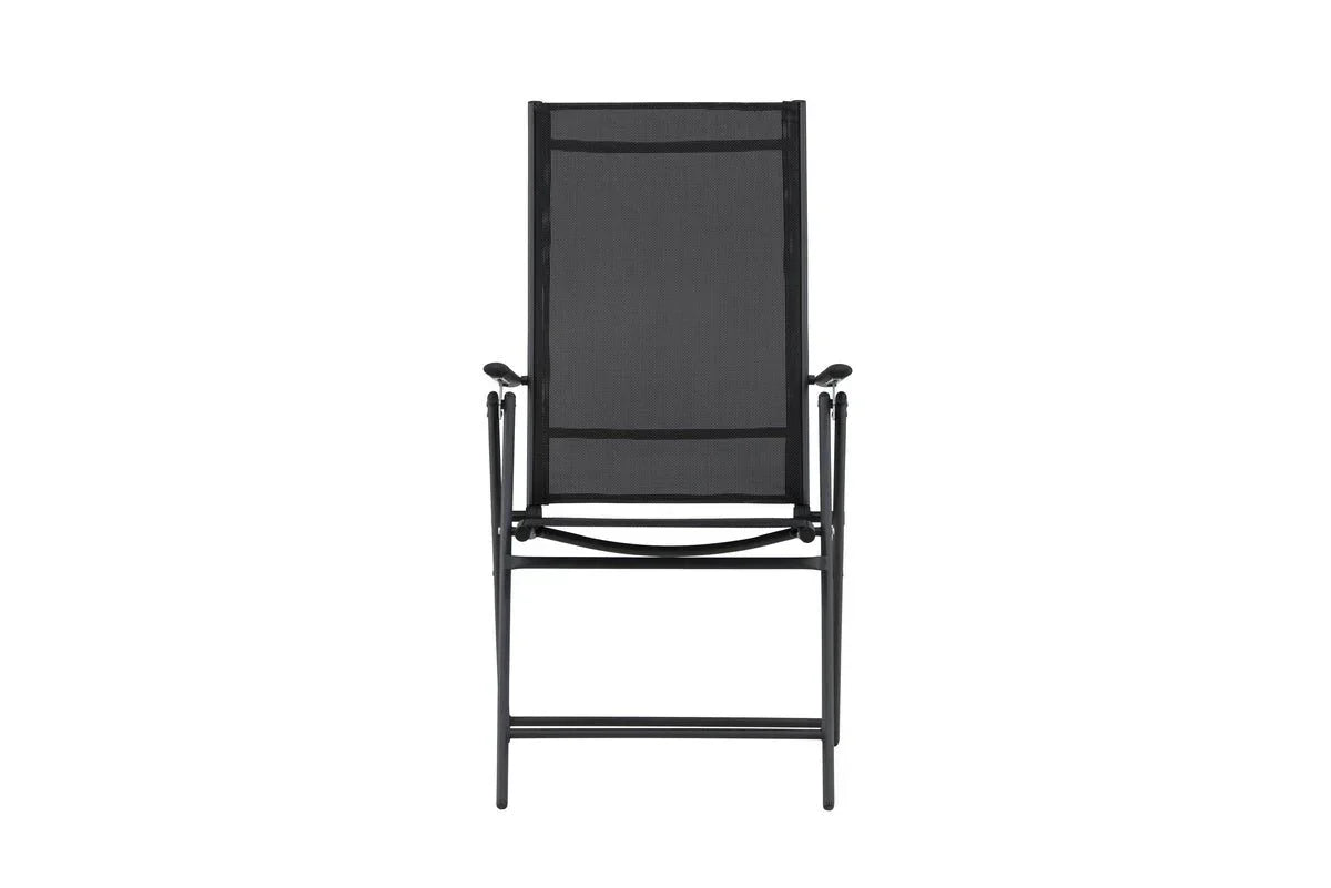 2er Set Gartenstuhl Miro - klappbarer Stuhl in Beige oder Schwarz aus Stahl und Textilene