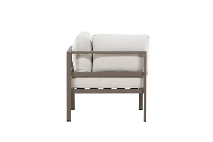 Gartenbank Eckmodul Borelio - Aus Aluminium in den Farben Khaki und Beige