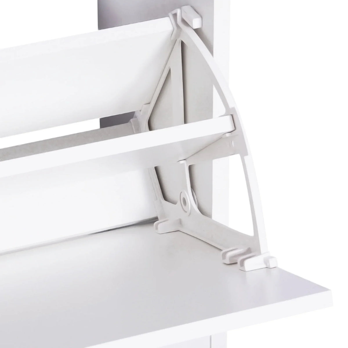 HOMCOM Möbelset für den Eingangsbereich 3-teiliges Schuhschrank-Spiegel-Garderobe mit 4 Haken zum Aufhängen von Kleidung 80x27x46,5 cm Weiß