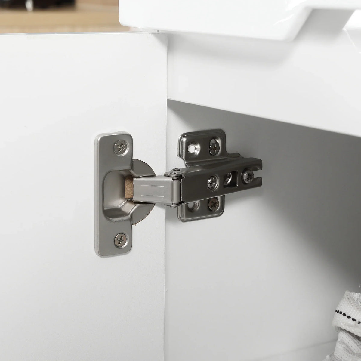 HOMCOM Slim Schuhschrank für bis zu 12 Paare Schuhe für Eingänge und Flure mit 3 verstellbaren Regalen und Schublade aus glänzendem Spanplattenwerkstoff, 60x32x100 cm