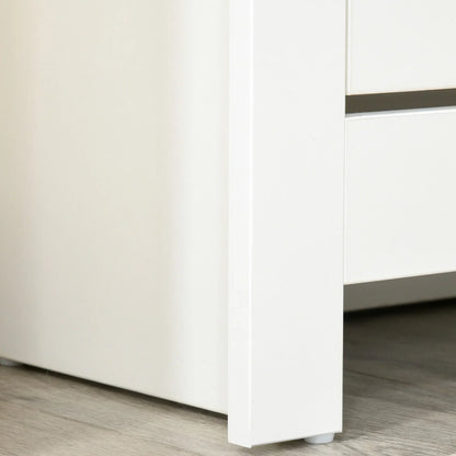 HOMCOM Moderner Schuhschrank Eingangsbereich Schuhregal für 12 Paare Schuhe mit Klappschubladen und verstellbaren Regalen Schmale Schuhablage für Flur 72x26x80 cm Weiß