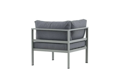 Gartenbank Eckmodul Borelio - Aus Aluminium in den Farben Khaki und Beige
