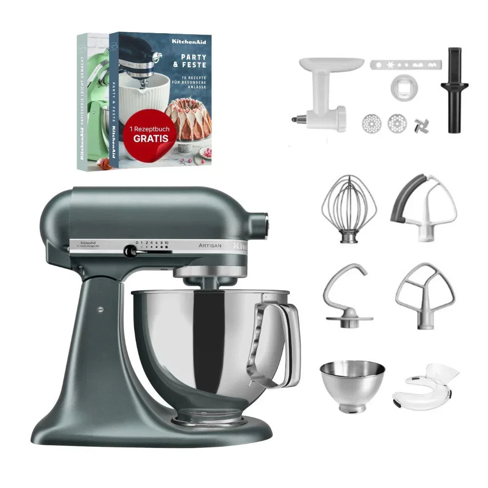 KitchenAid 4,8 L 5KSM175 Artisan Küchenmaschine Cookielover mit Fleischwolf+Spritzgebäckvorsatz