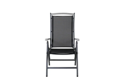 2er Set Gartenstuhl Aurelio - in Schwarz in 5 Positionen einstellbar