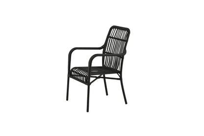 Gartenstuhl Tivaro - aus Rattan in Schwarz