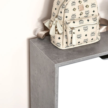 HOMCOM Holz Schuhschrank Schuhregal mit 2 Klapptüren und 4 Ablagen für 8 Paare im Eingangsbereich Flur Schlafzimmer 62,5x26x81 cm Grau