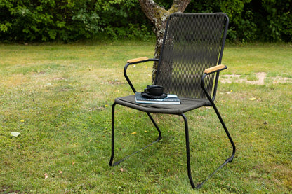 2er Set - Gartenstuhl Malta aus Metall, farbiges Seilgeflecht