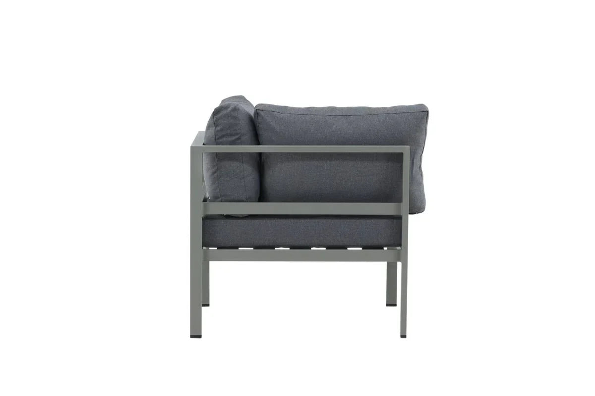 Gartenbank Eckmodul Borelio - Aus Aluminium in den Farben Khaki und Beige
