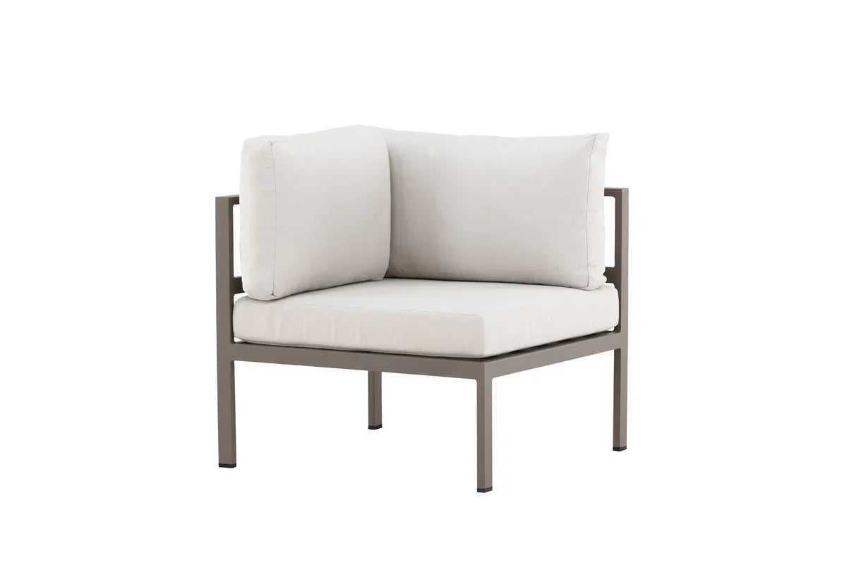 Gartenbank Eckmodul Borelio - Aus Aluminium in den Farben Khaki und Beige